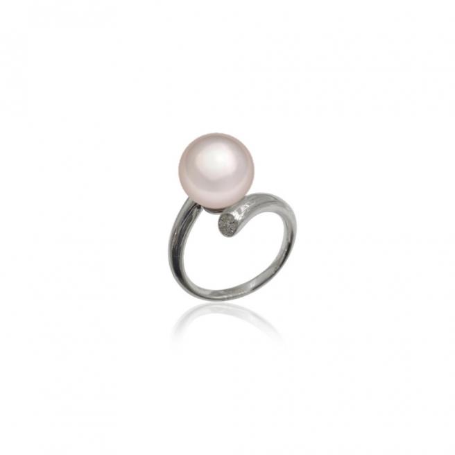 【FALAIYA x LA BELLE VIE】Synthetic round pearl with an oxyde zirconium setted ring_SJ0006